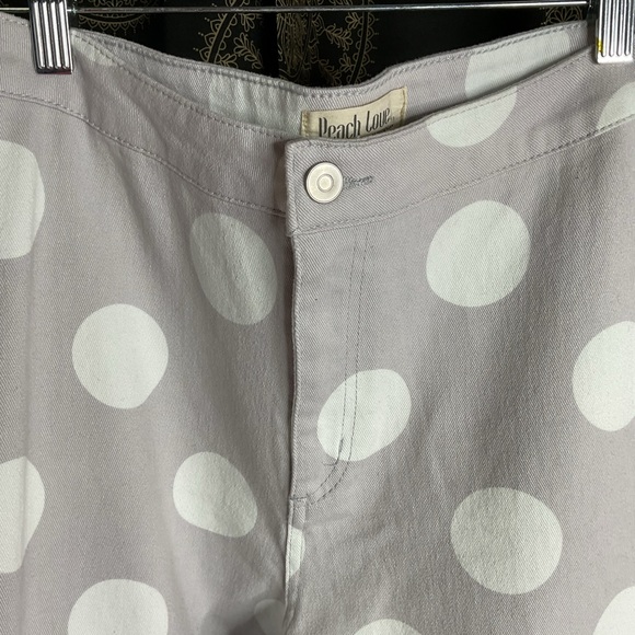 NWOT Peach Love Polka Dot Flare Jeans - Picture 4 of 8